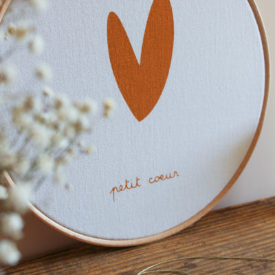 Tambour petit coeur - moutarde