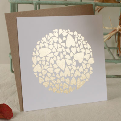 Carte postale Constellation d'amour carrée - Impression dorée