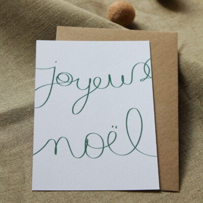 Carte joyeux noel - les mots en vert
