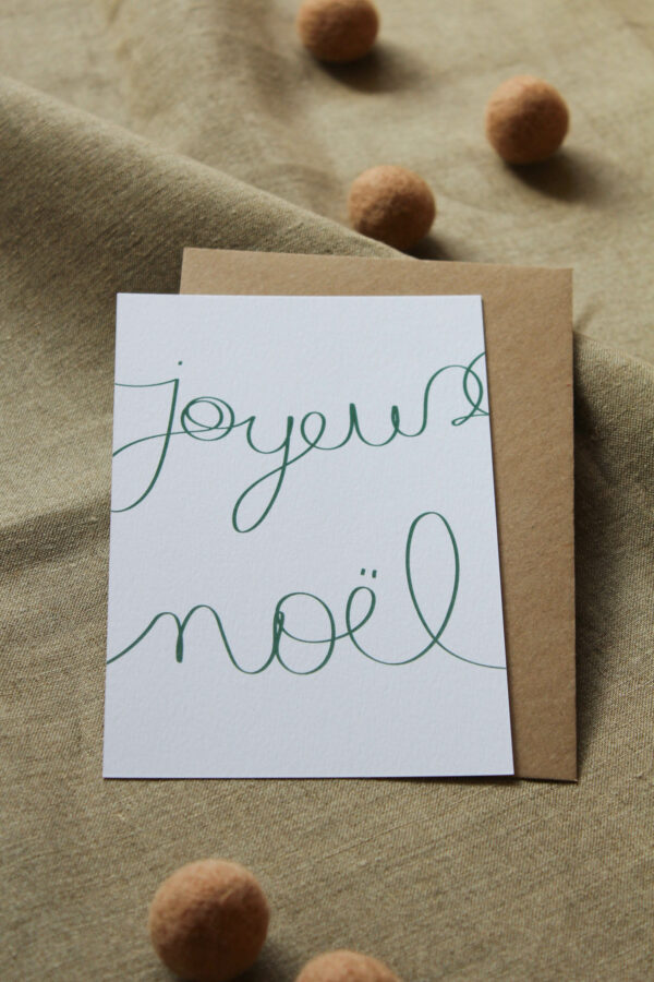Carte joyeux noel - les mots en vert