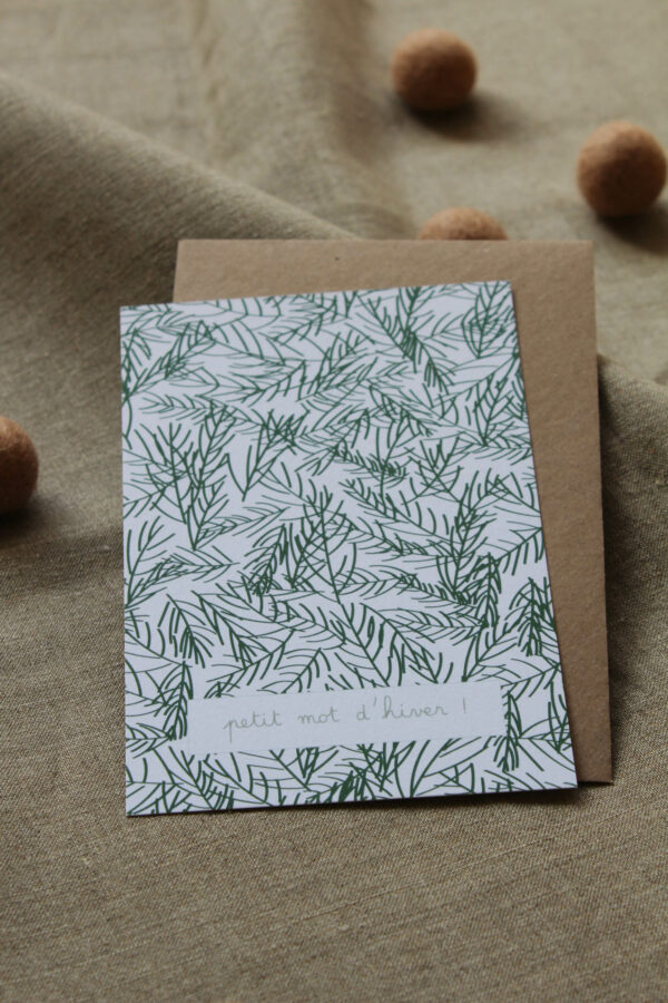 Carte postale petit mot d'hiver