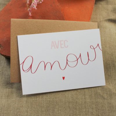 Carte postale Avec amour