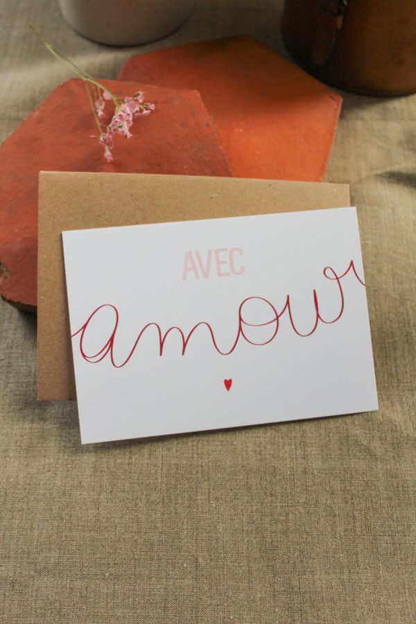 Carte postale Avec amour