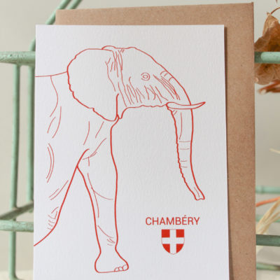 Carte postale Elephant de Chambéry - rouge