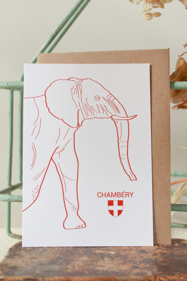 Carte postale Elephant de Chambéry - rouge