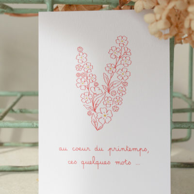 Carte postale coeur de printemps