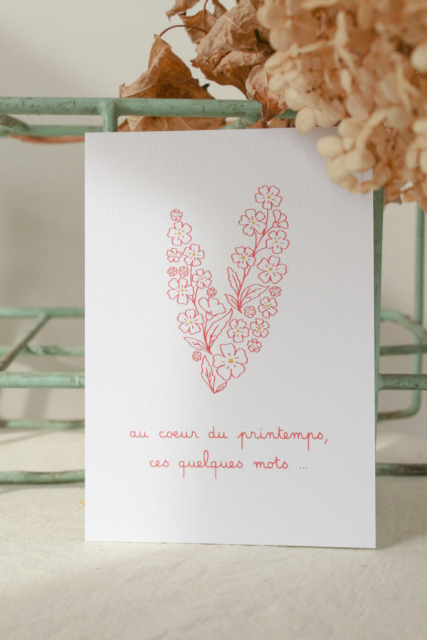 Carte postale coeur de printemps
