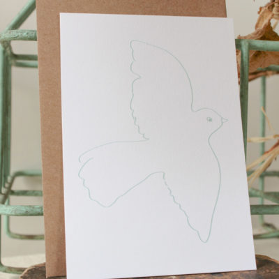 Carte postale Colombe - vert clair