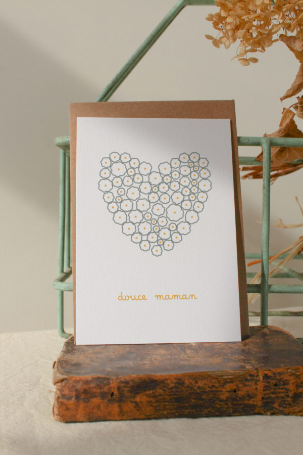 Carte postale douce maman - bleu