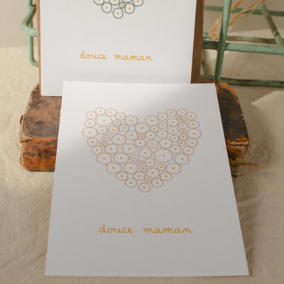 Carte postale douce maman - rose
