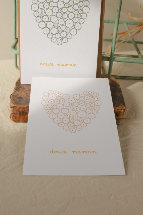 Carte postale douce maman - rose