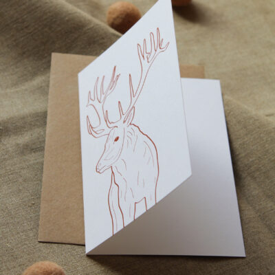 Carte postale Cerf à volet