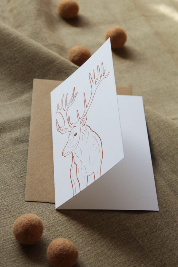 Carte postale Cerf à volet