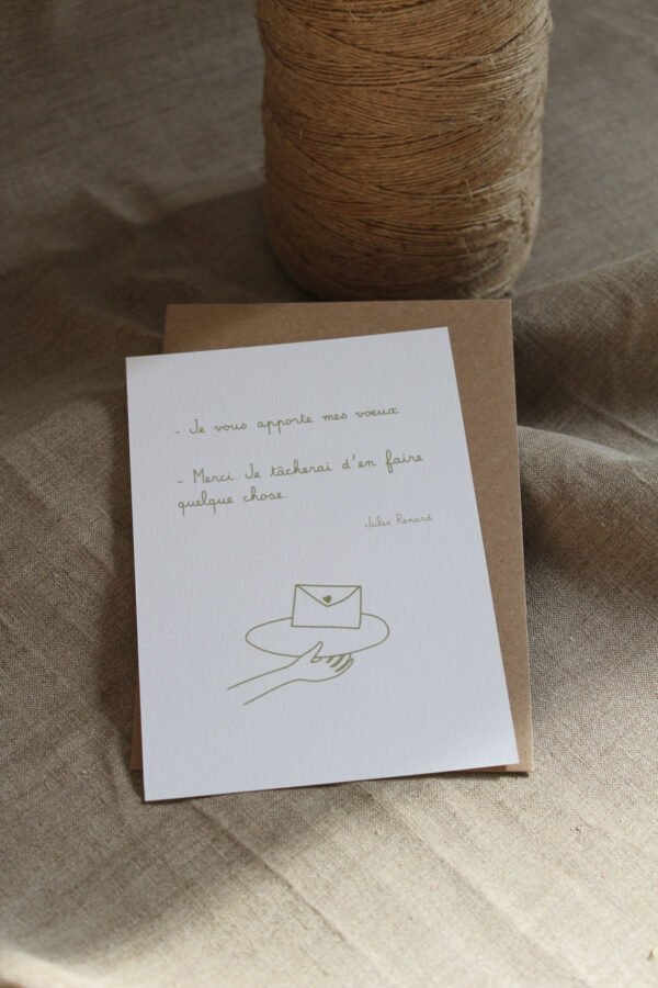Carte postale Voeux sur un plateau
