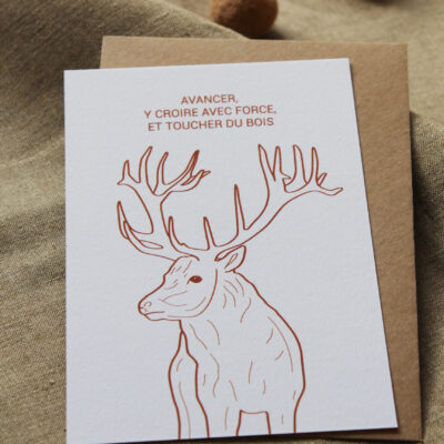 Carte postale Avancer avec le cerf !