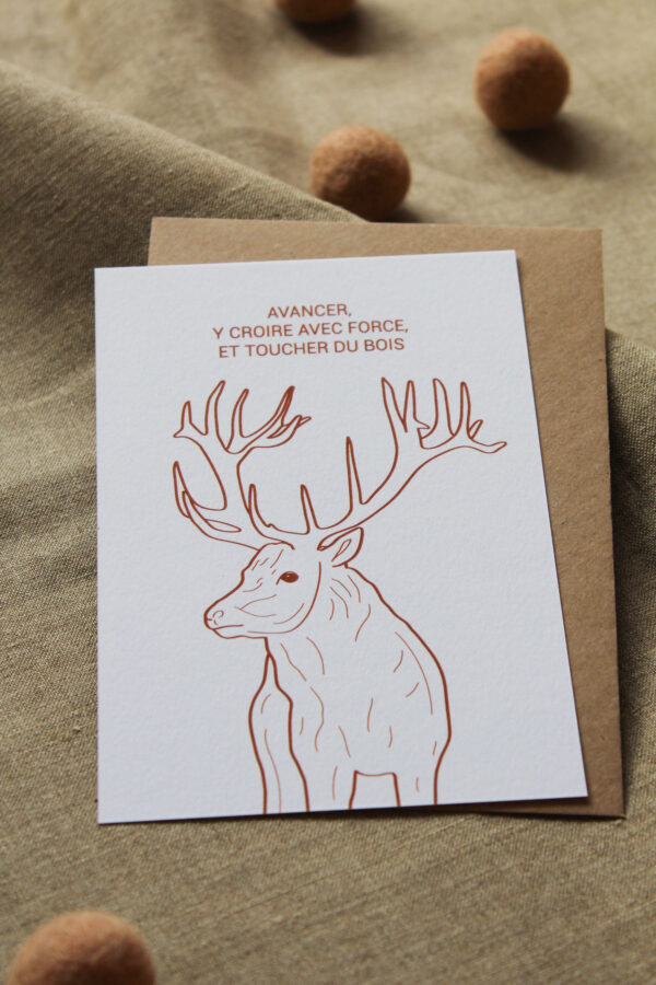 Carte postale Avancer avec le cerf !