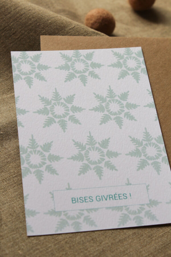 Carte postale Bises givrées !
