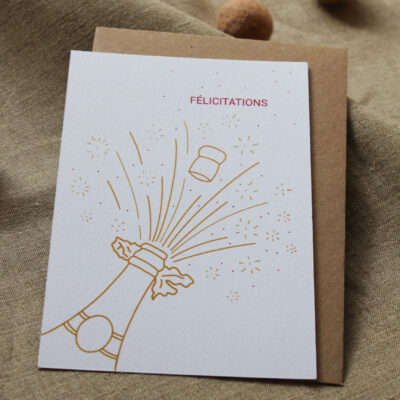 Carte postale Félicitations bouteille de champagne