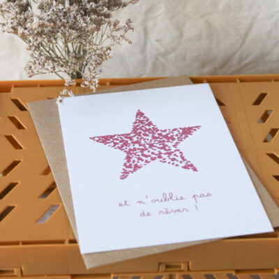 Carte postale N'oublie pas de rêver ! - prune