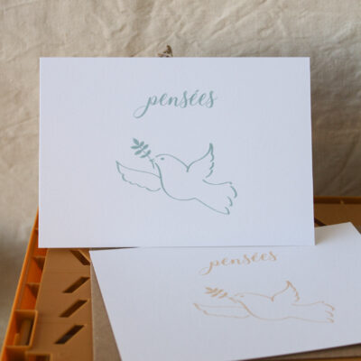 Carte postale pensées - bleu