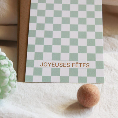 Carte Joyeuses fêtes damier !