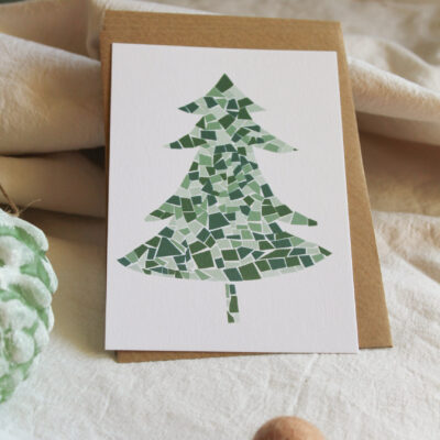 Carte Sapin mosaïque