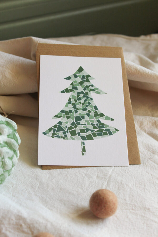 Carte Sapin mosaïque
