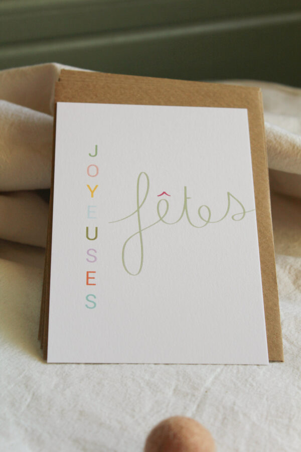 Carte Joyeuses fêtes en mots
