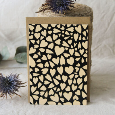 Carte Des coeurs (Collection Noir-Beige)