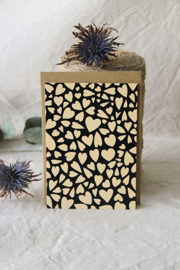 Carte Des coeurs (Collection Noir-Beige)