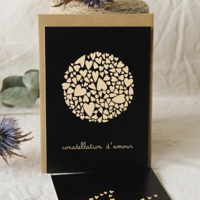 Carte Constellation d'amour (Collection noir-beige)