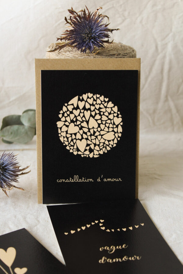 Carte Constellation d'amour (Collection noir-beige)