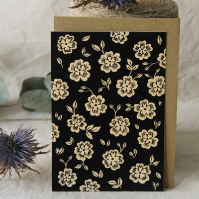 Carte Flowers Vintage (Collection Noir-Beige)