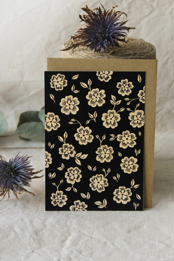 Carte Flowers Vintage (Collection Noir-Beige)