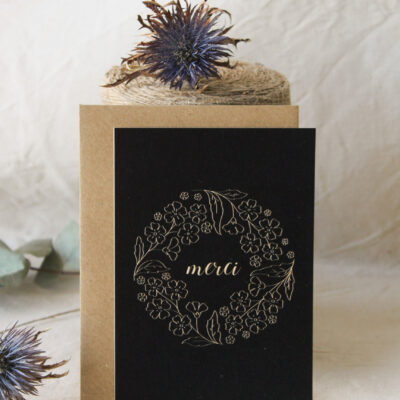 Carte Merci couronne (Collection noir-beige)