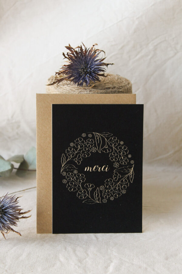 Carte Merci couronne (Collection noir-beige)