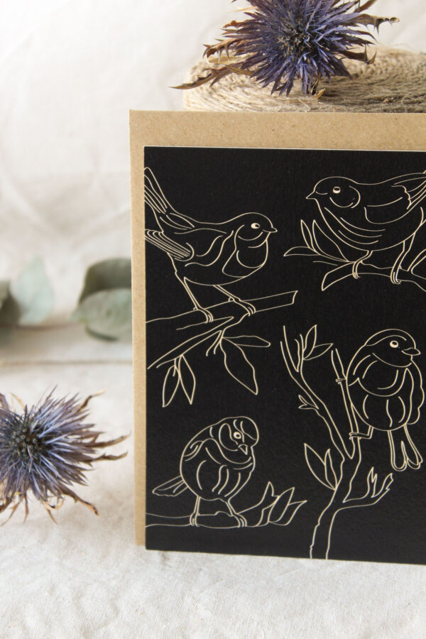 Carte Oiseaux (Collection Noir-Beige)