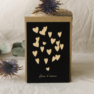 Carte Pluie d'amour (Collection noir-beige)