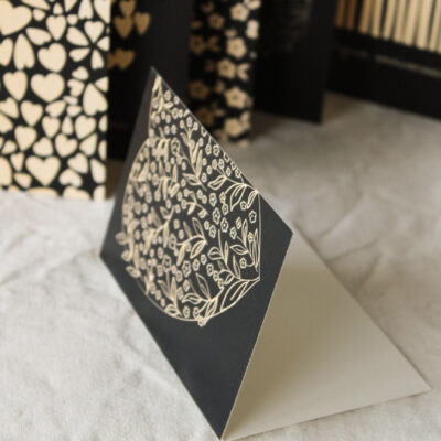 Mini-carte à volet - Coeur de fleurs