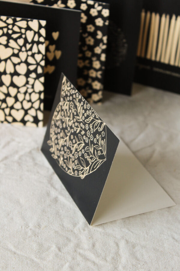Mini-carte à volet - Coeur de fleurs