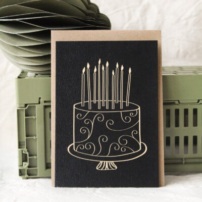 Carte Joyeux anniversaire (Collection noir-beige)