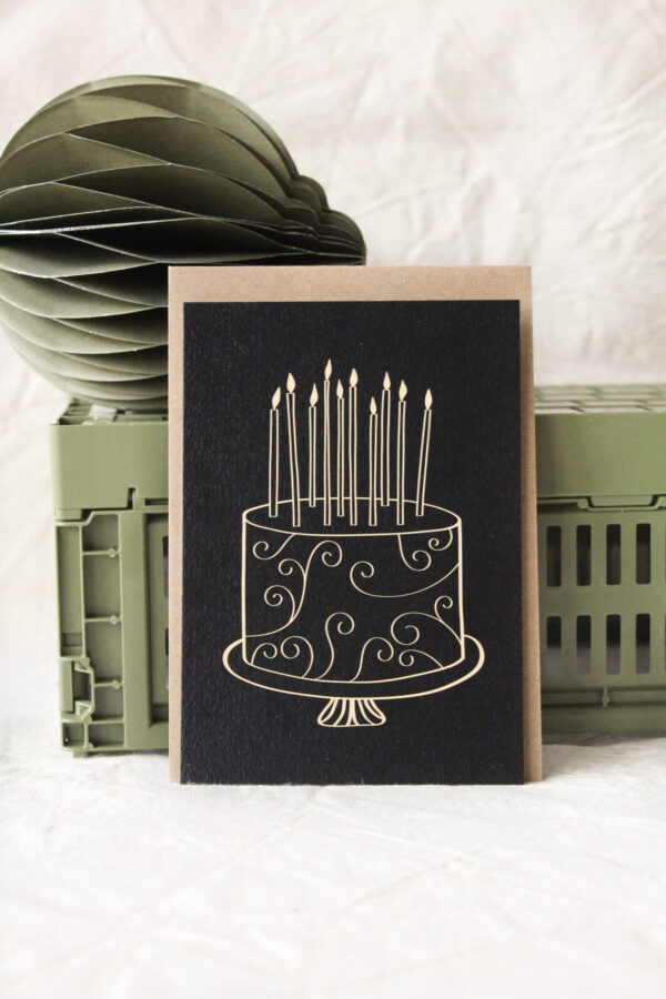 Carte Joyeux anniversaire (Collection noir-beige)