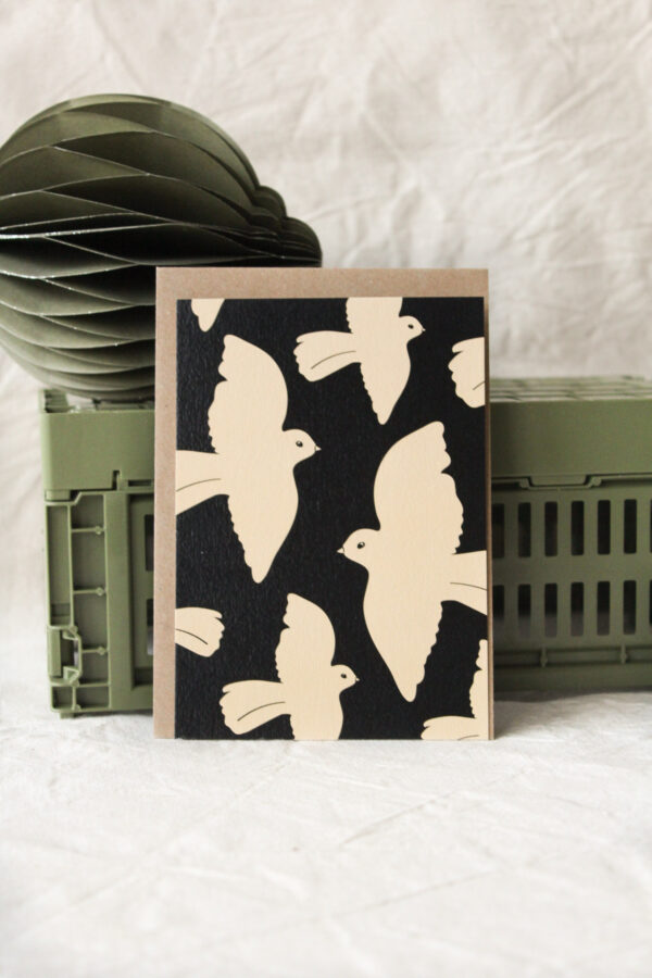 Carte colombes (Collection noir-beige)