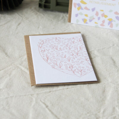 Mini-carte simple - Coeur de fleurs
