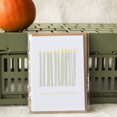Mini-carte simple - Joyeux anniversaire bougies