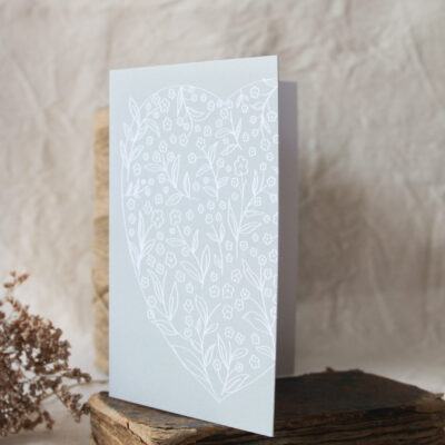 Carte postale Coeur de fleurs à volet