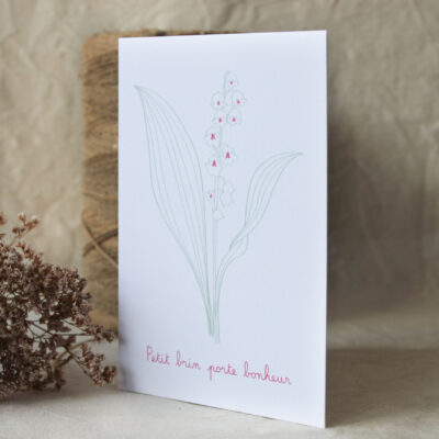 Carte postale Muguet porte bonheur à volet