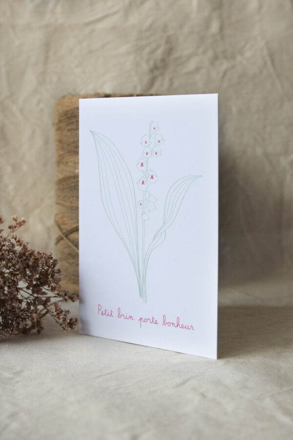 Carte postale Muguet porte bonheur à volet