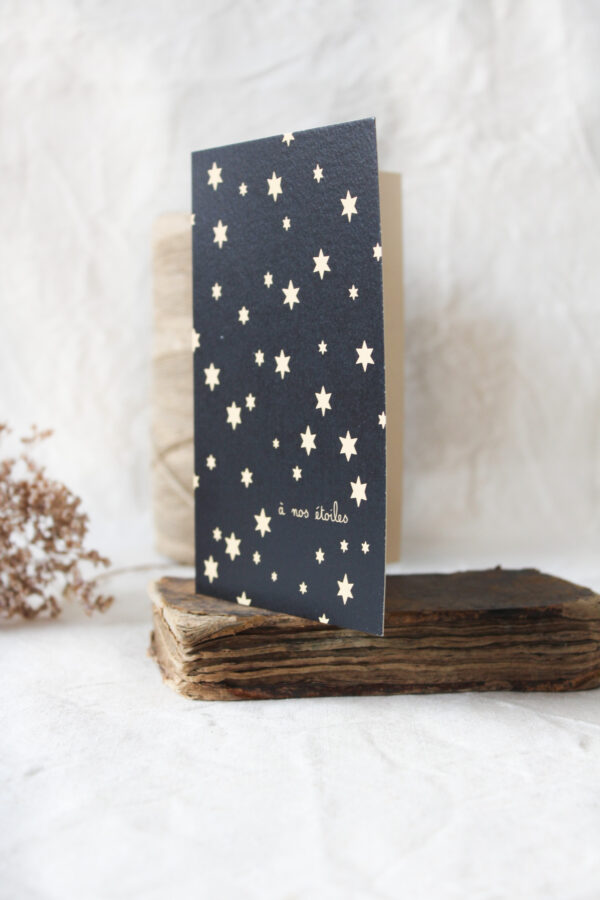 Carte postale À nos étoiles - à volet (collection noir-beige)