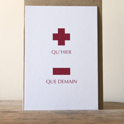 Carte + qu'hier - que demain